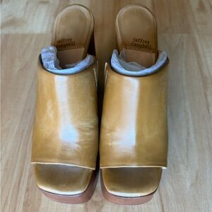 Jeffrey Campbell Mustard Leather Mules